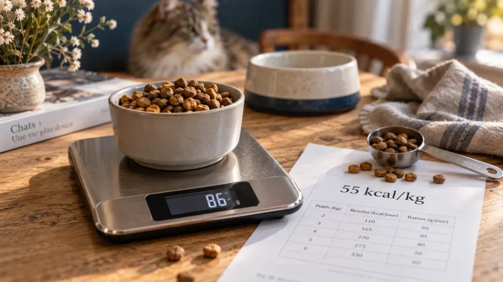 Dosage des croquettes pour chat : calculez la ration selon son poids idéal